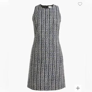 J. Crew Tweed Shift Dress NWOT Career Corpcore Look Size 2 Navy Black Gold